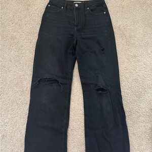Garage Black Straight Leg Jeans